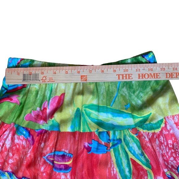 Vintage Ali Miles Womens Hawaiian Floral Top & Skirt Set Size 10 Sm/Med Tropical - Picture 6 of 9
